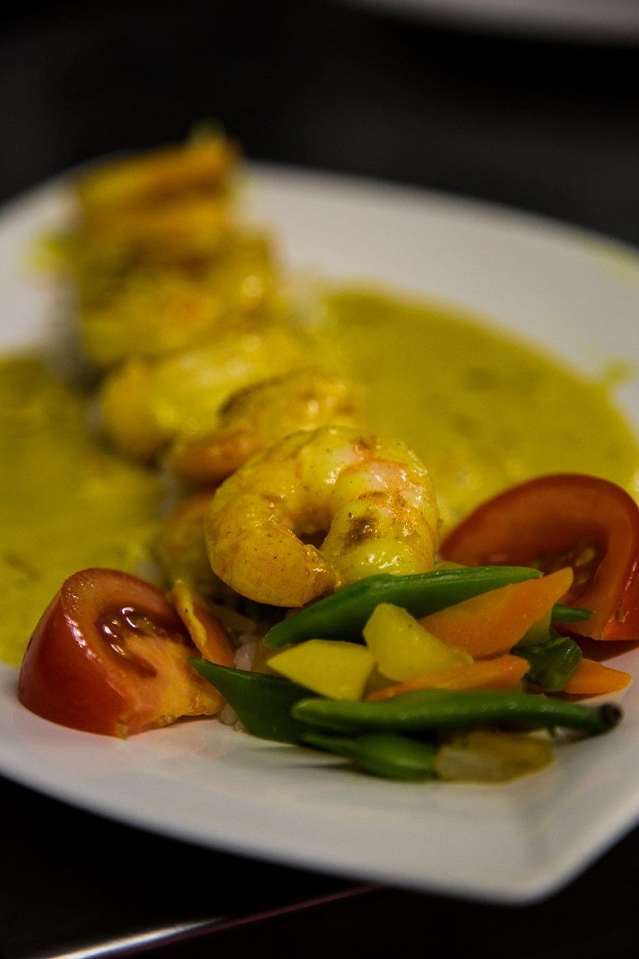 Plat de gambas La Terrasse Gryon